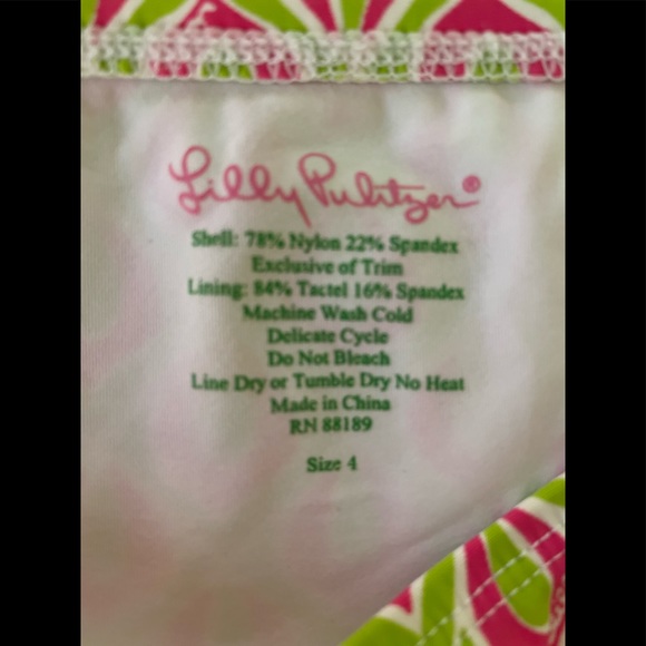 Lilly Pulitzer o ring tankini lime green pink size 4 - Picture 8 of 9